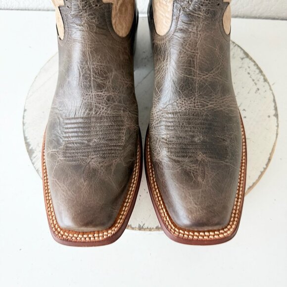 Rod Patrick Mens Cowboy Boots 15AAA Brown Bison Western Leather Sole Blunt Toe - Picture 6 of 13